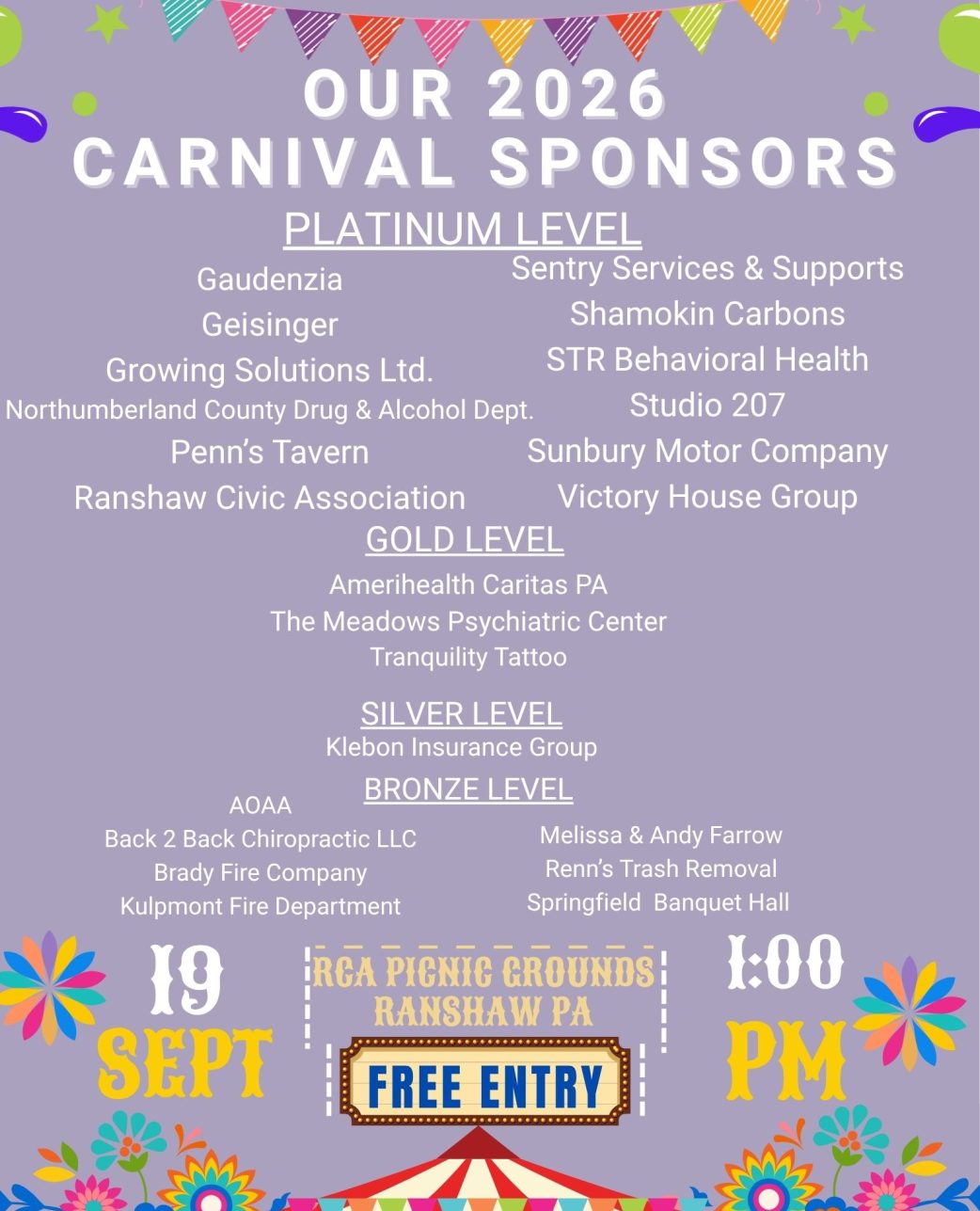 2026 Carnival Sponsors